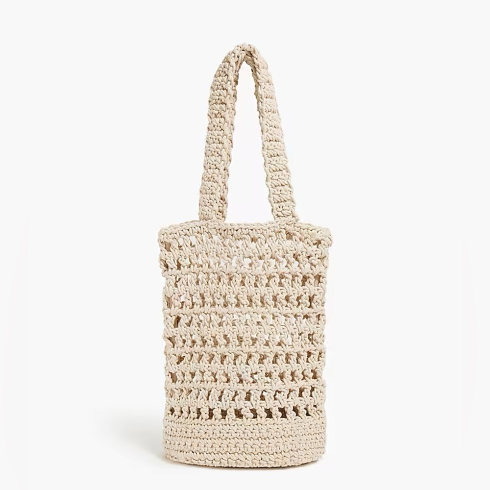 J.Crew Cream Crochet Tote Bag